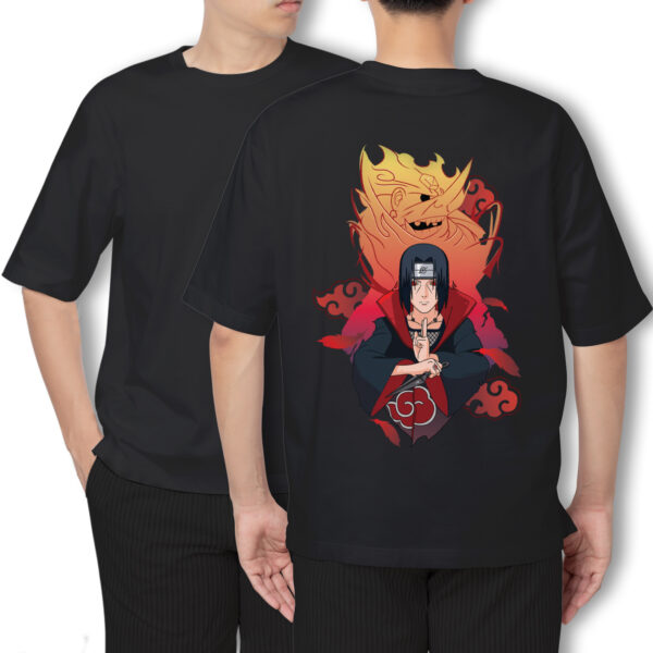 Pure Cotton Anime Printed Oversized Itachi Uchiha t-shirt - Image 3