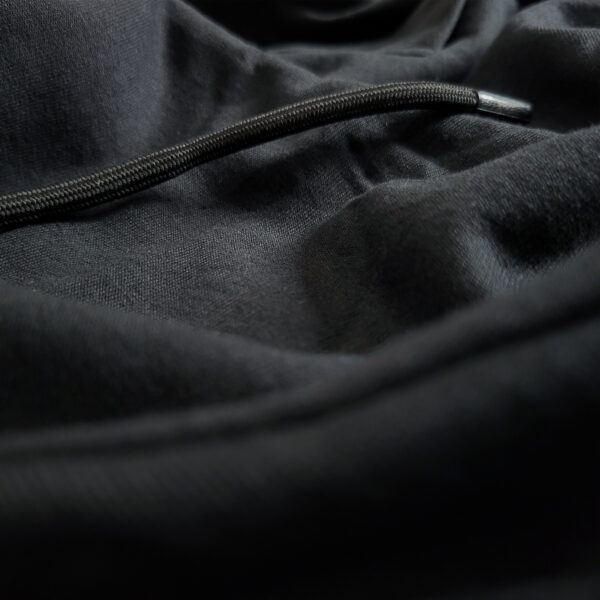Plain Black Cotton Hoodie - Image 4