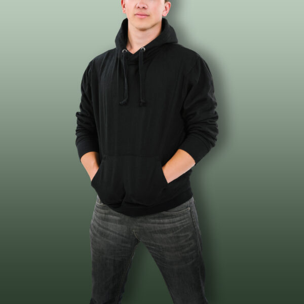 Plain Black Cotton Hoodie