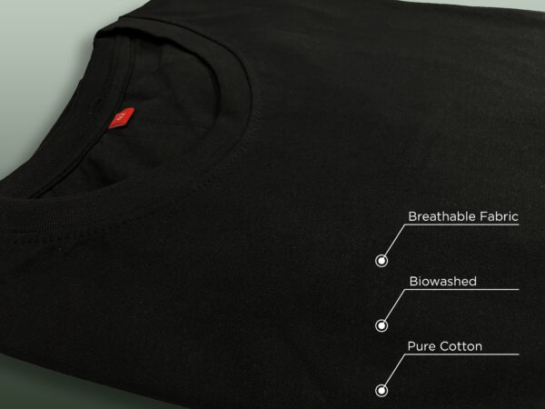 Pure Cotton Regular Fit Plain T-Shirt - Image 4