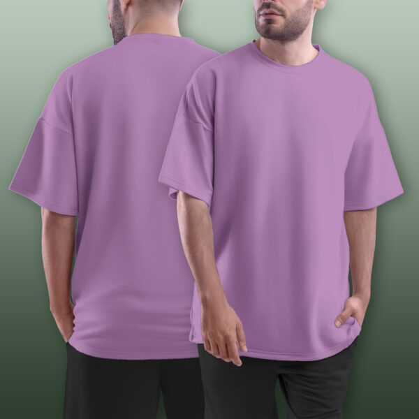 Oversized Pure Cotton Plain T-shirt - Image 11