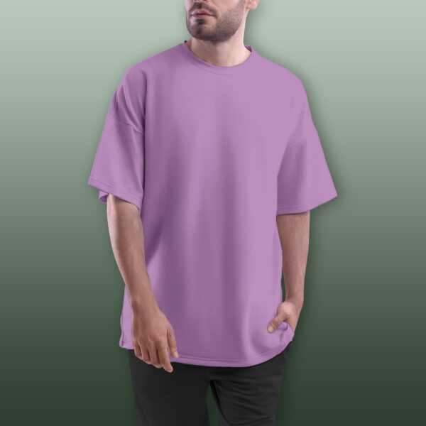 Oversized Pure Cotton Plain T-shirt - Image 9