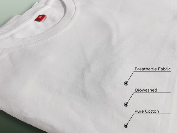 Pure Cotton Regular Fit Plain T-Shirt - Image 8