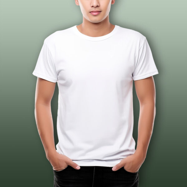 Pure Cotton Regular Fit Plain T-Shirt - Image 5