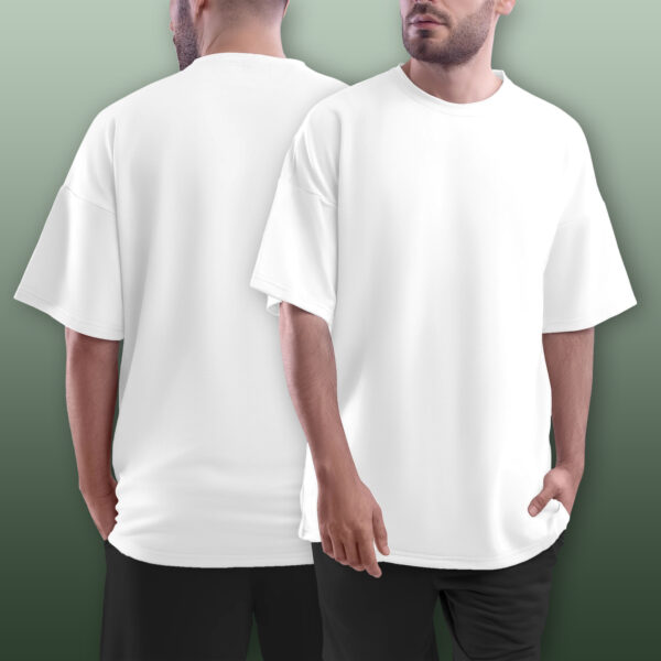 Oversized Pure Cotton Plain T-shirt - Image 7