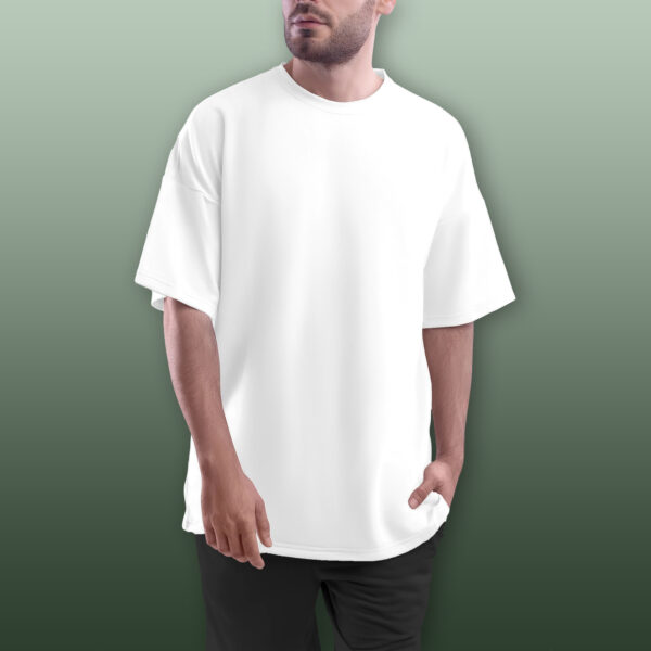 Oversized Pure Cotton Plain T-shirt - Image 5