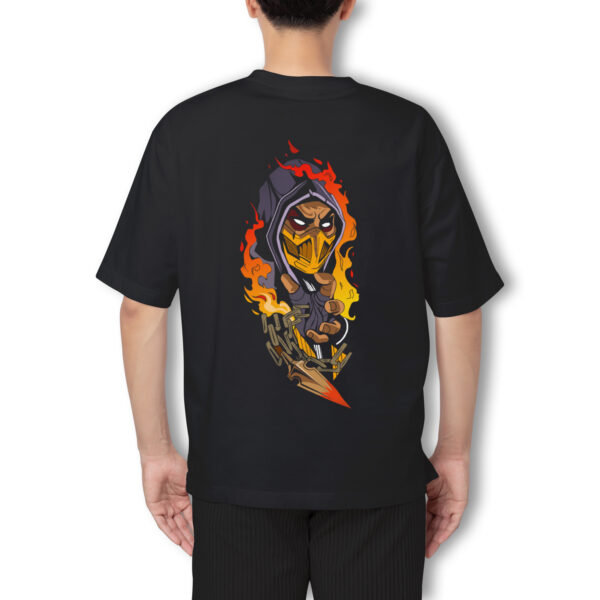 Pure Cotton Mortal Kombat-Scorpion Printed Oversized t-shirt - Image 3