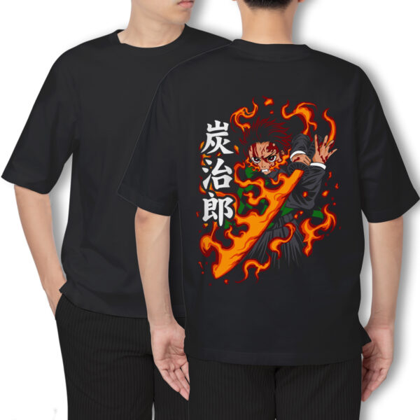 Pure Cotton Tanjiro Kamado Printed Oversized t-shirt - Image 2