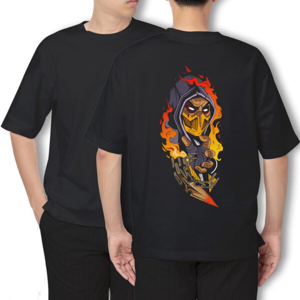 Pure Cotton Mortal Kombat-Scorpion Printed Oversized t-shirt - Image 4
