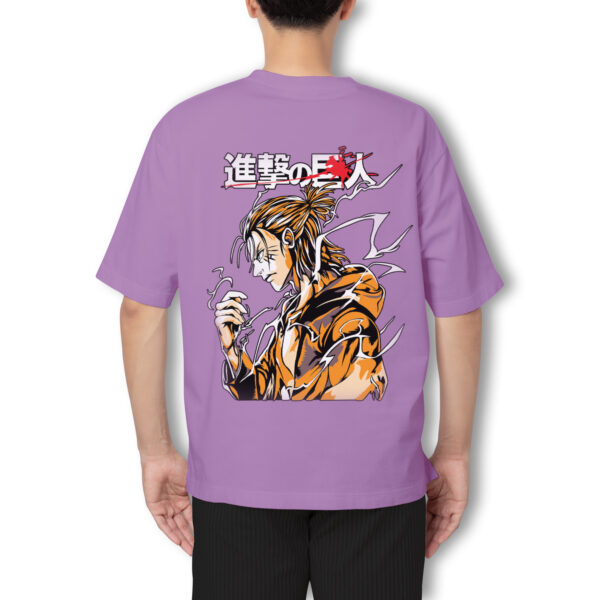 Pure Cotton Attack On Titans-Eren Yeager Printed Oversized t-shirt - Image 5