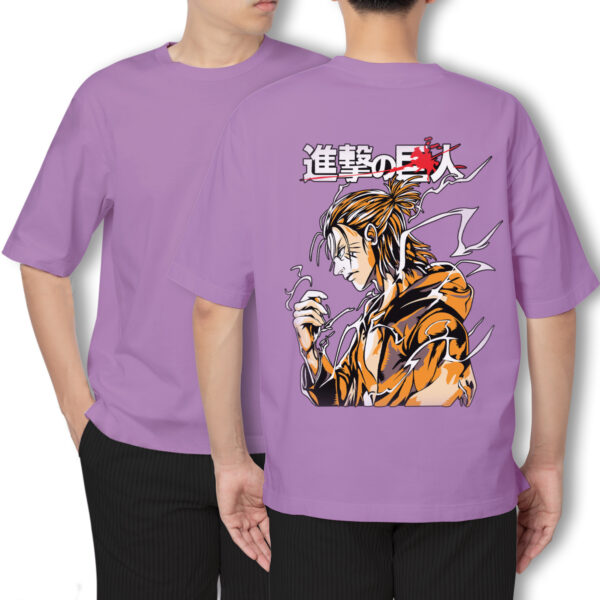 Pure Cotton Attack On Titans-Eren Yeager Printed Oversized t-shirt - Image 6