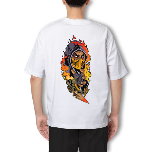 Pure Cotton Mortal Kombat-Scorpion Printed Oversized t-shirt