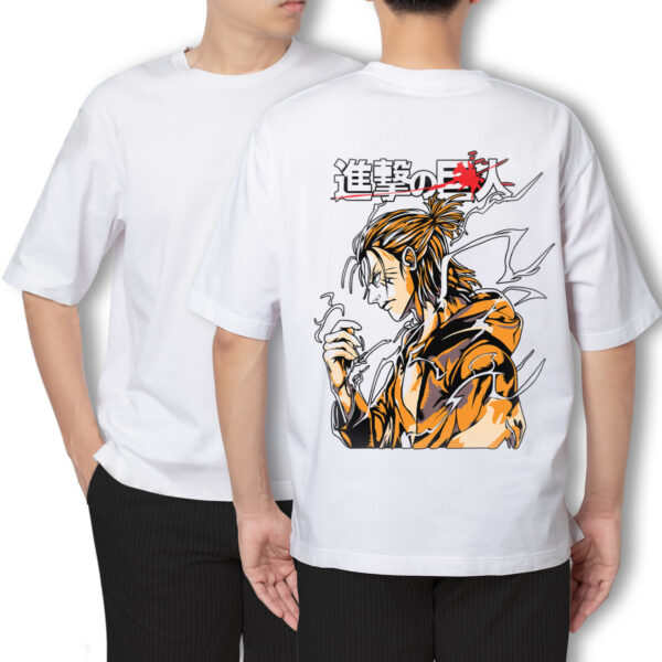 Pure Cotton Attack On Titans-Eren Yeager Printed Oversized t-shirt - Image 4