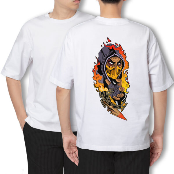 Pure Cotton Mortal Kombat-Scorpion Printed Oversized t-shirt - Image 2