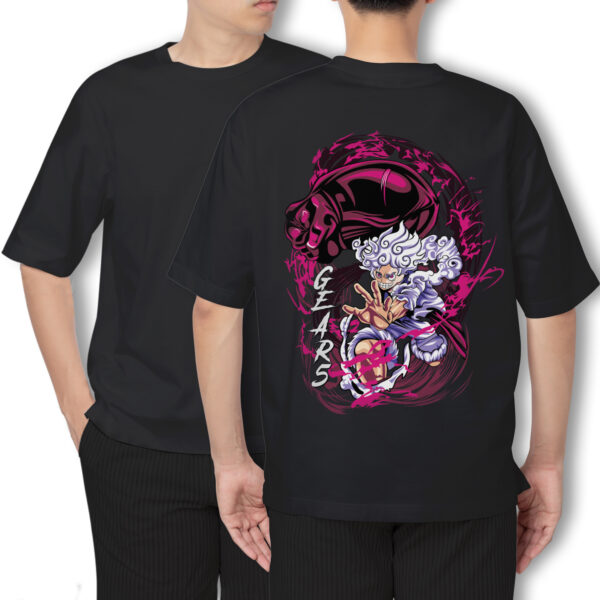 Pure Cotton D. Luffy Gear-5 Printed Oversized t-shirt - Image 2