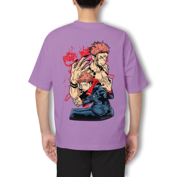 Pure Cotton Jujutsu Kaisen -Yuji & Sukuna Printed Oversized t-shirt - Image 5