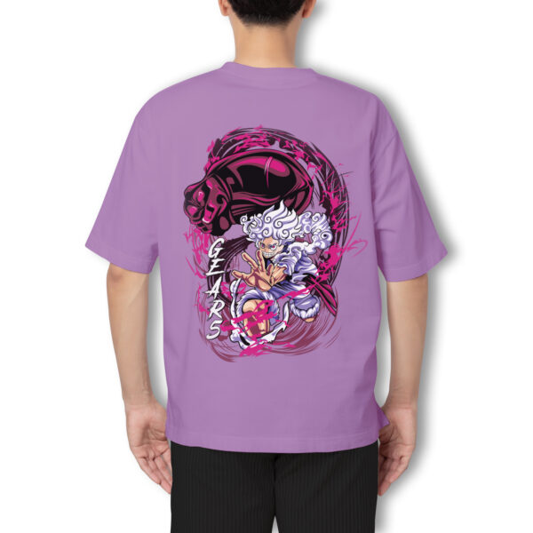 Pure Cotton D. Luffy Gear-5 Printed Oversized t-shirt - Image 5