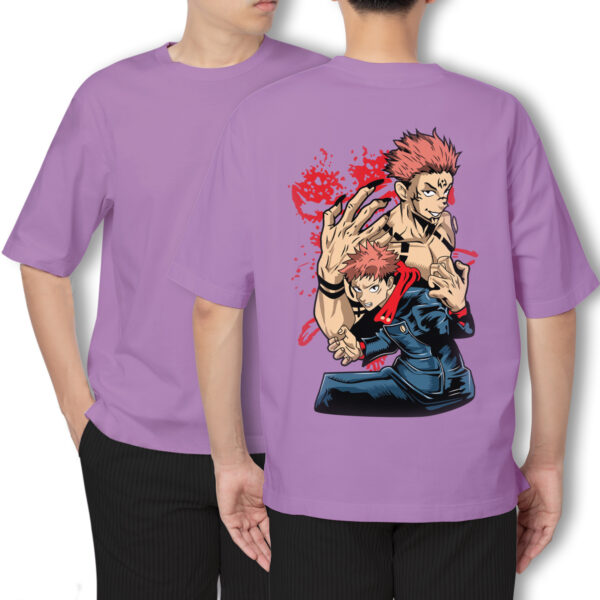 Pure Cotton Jujutsu Kaisen -Yuji & Sukuna Printed Oversized t-shirt - Image 6