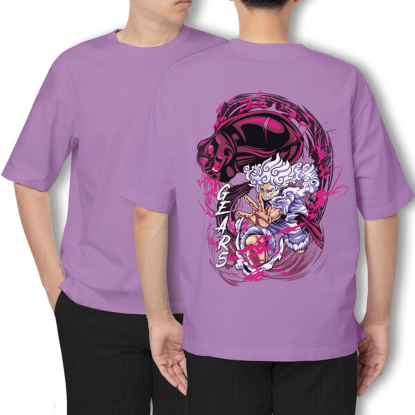 Pure Cotton D. Luffy Gear-5 Printed Oversized t-shirt - Image 6